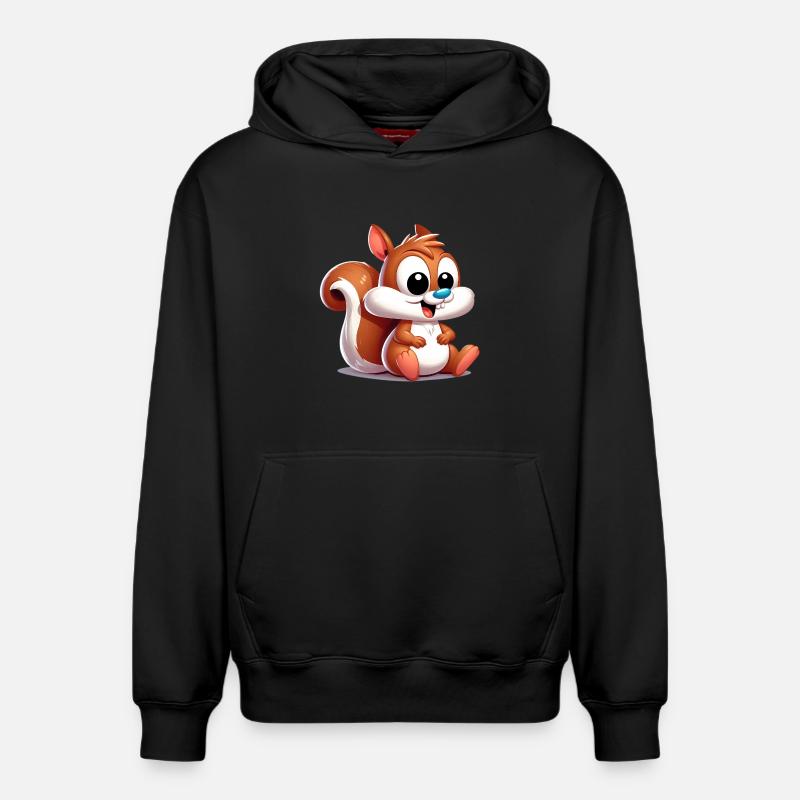Écureuil - Sweat à capuche unisexe décontracté en coton biologique – de SPREAD - noir