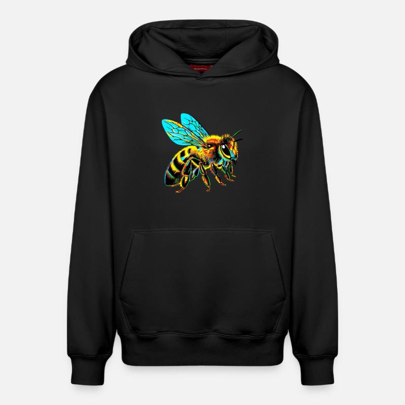 Abeille - Sweat à capuche unisexe décontracté en coton biologique – de SPREAD - noir