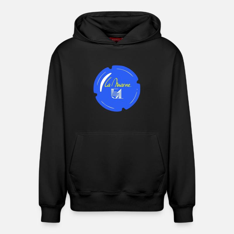 Capsule la Marne 51 - Sweat à capuche unisexe décontracté en coton biologique – de SPREAD - noir