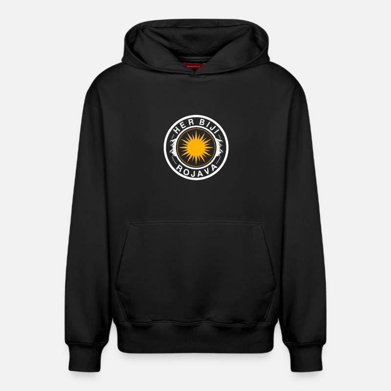 Rojava - Relaxed Unisex Organic Hoodie – von SPREAD - Schwarz