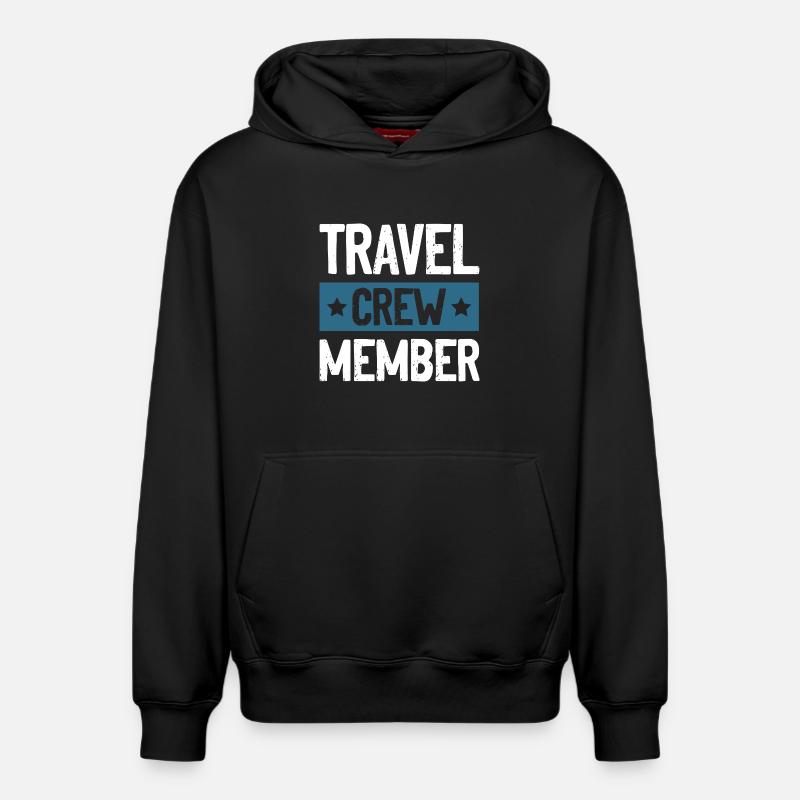 Équipe de voyage - Sweat à capuche unisexe décontracté en coton biologique – de SPREAD - noir