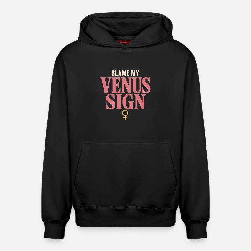 Signe de Vénus Astrologie de Vénus - Sweat à capuche unisexe décontracté en coton biologique – de SPREAD - noir