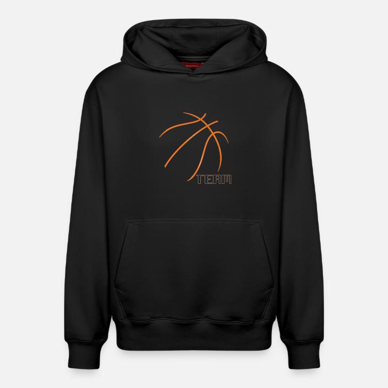 Basket-ball - Sweat à capuche unisexe décontracté en coton biologique – de SPREAD - noir