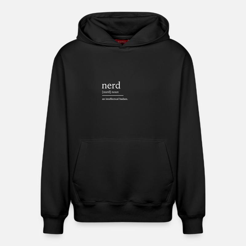 Nerd nerd - Sweat à capuche unisexe décontracté en coton biologique – de SPREAD - noir