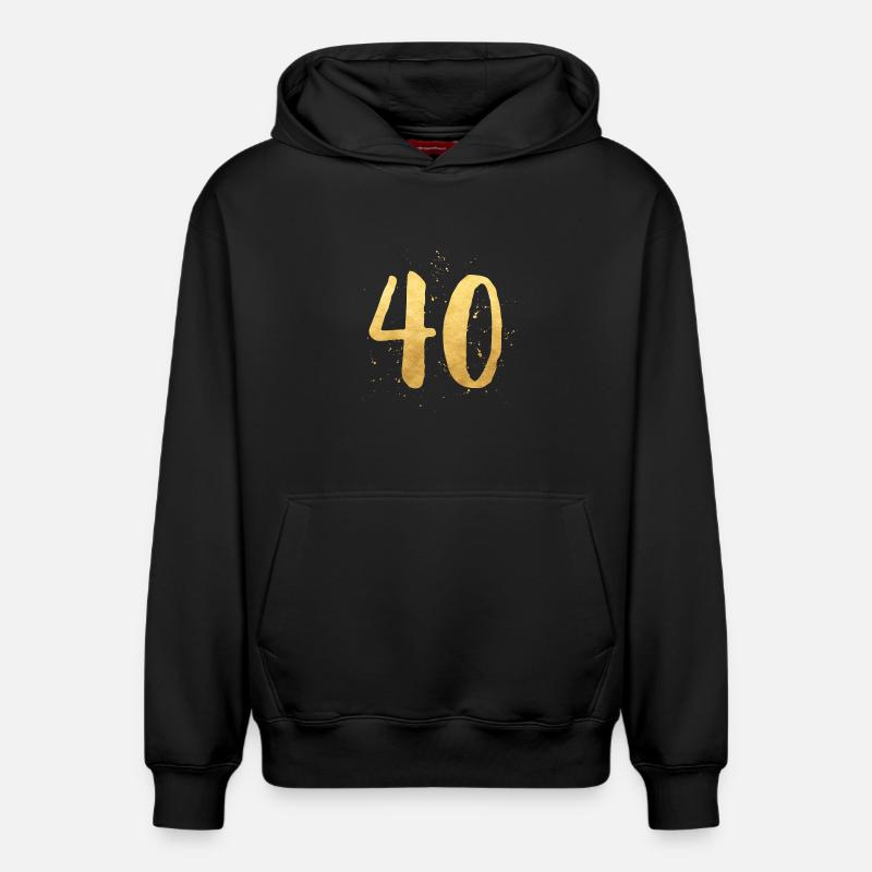 40 anniversaire d'or rond quarante - Sweat à capuche unisexe décontracté en coton biologique – de SPREAD - noir