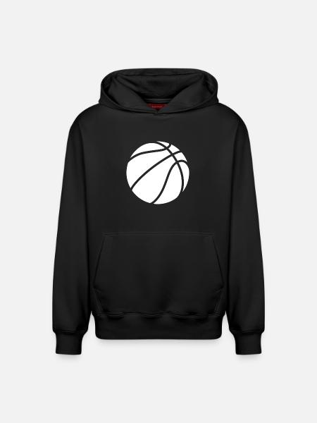 Basketball logo white - Relaxed Unisex Organic Hoodie – by SPREAD - black