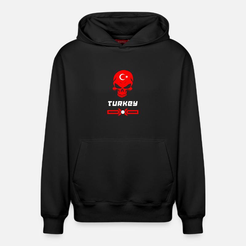 Conception de crâne de dinde - Sweat à capuche unisexe décontracté en coton biologique – de SPREAD - noir