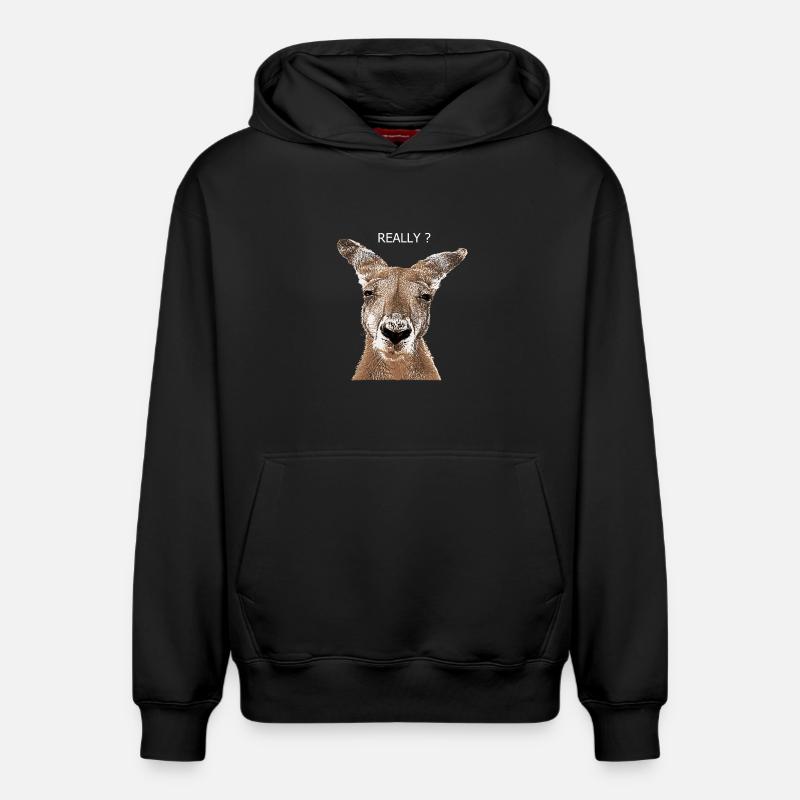 Kangourou vraiment? - Sweat à capuche unisexe décontracté en coton biologique – de SPREAD - noir