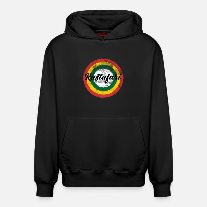 Conception arc-en-ciel rastafari - Sweat à capuche unisexe décontracté en coton biologique – de SPREAD - noir