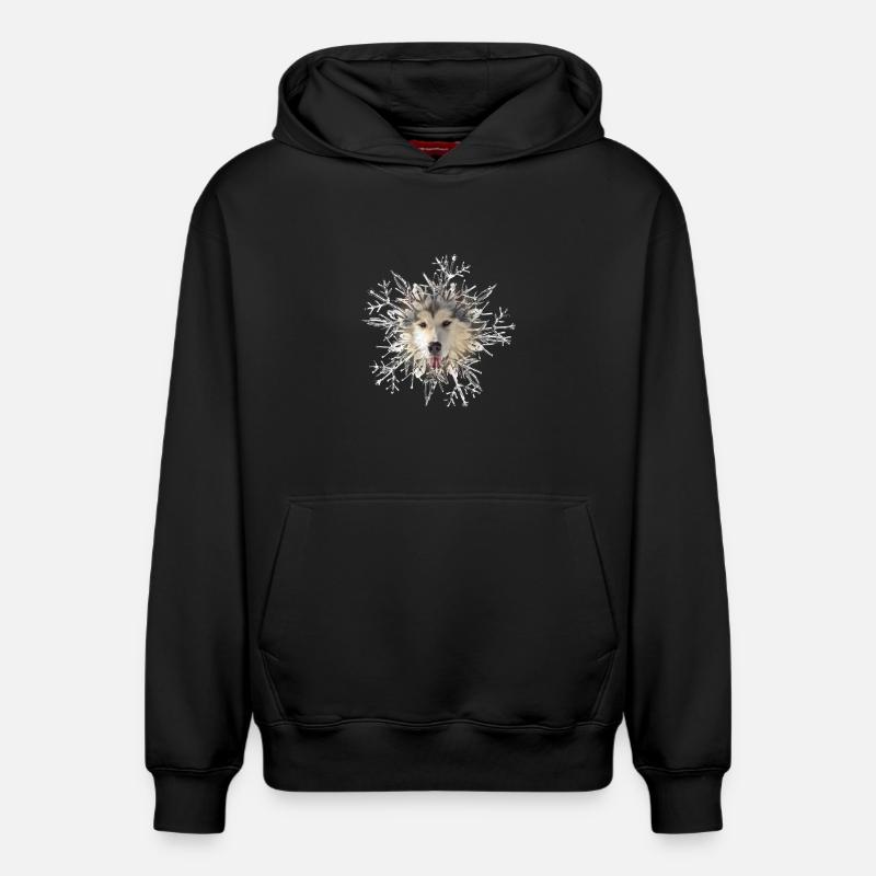 Malamute Cristal - Sweat à capuche unisexe décontracté en coton biologique – de SPREAD - noir