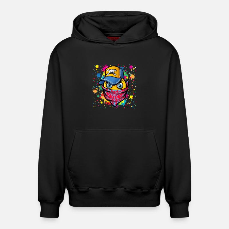 Masque et graffiti - Sweat à capuche unisexe décontracté en coton biologique – de SPREAD - noir