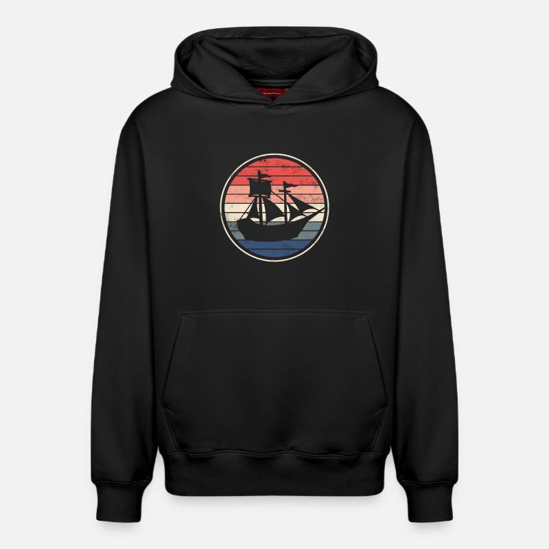 Boot Schiff Segelschiff - Relaxed Unisex Organic Hoodie – von SPREAD - Schwarz