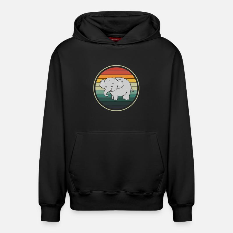 Eléphant éléphant - Sweat à capuche unisexe décontracté en coton biologique – de SPREAD - noir