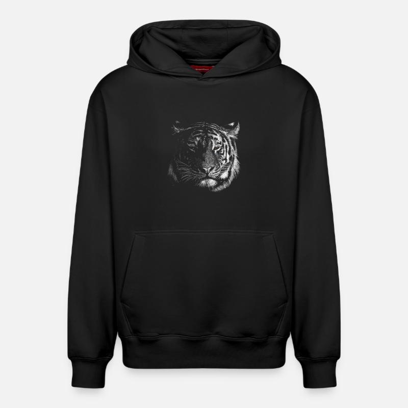 Tigre - Sweat à capuche unisexe décontracté en coton biologique – de SPREAD - noir