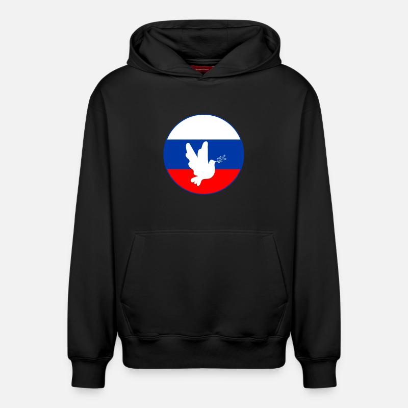 Colombe du drapeau russe - Sweat à capuche unisexe décontracté en coton biologique – de SPREAD - noir