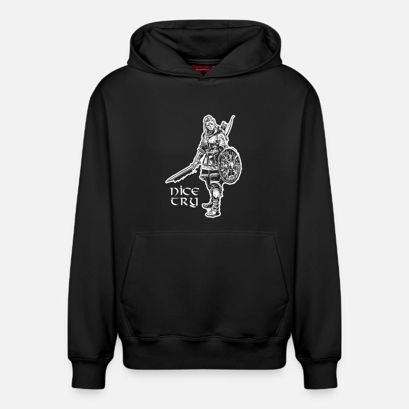 Nice Essayez Valkyrie - Sweat à capuche unisexe décontracté en coton biologique – de SPREAD - noir