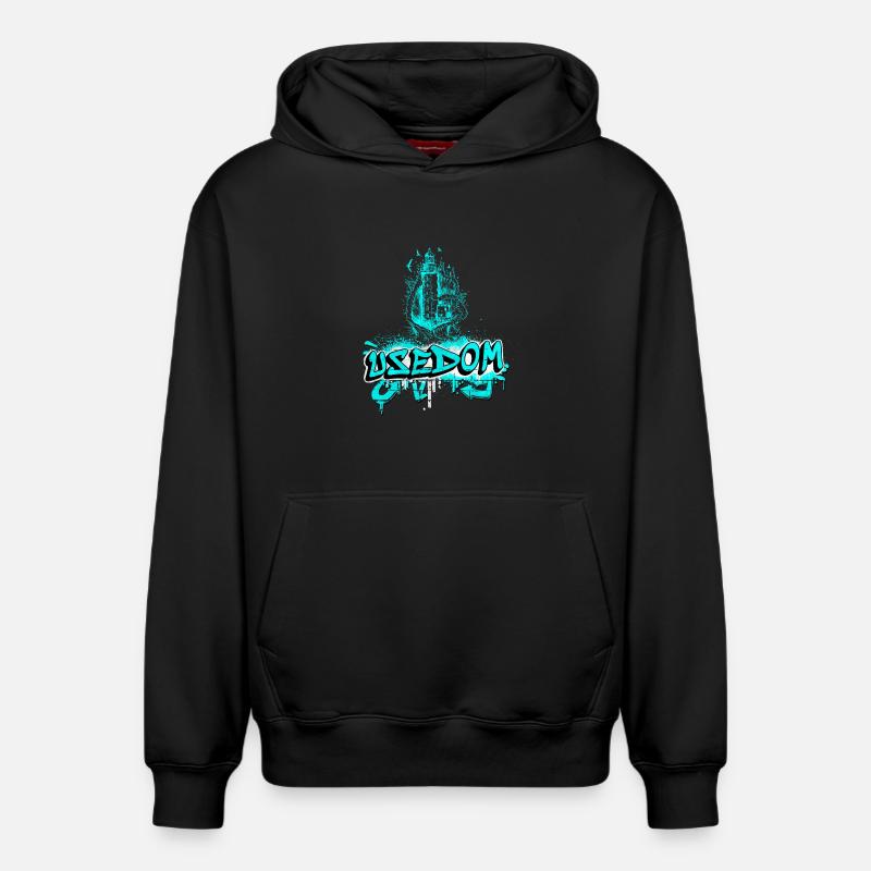Usedom Leuchtturm Design / Geschenkidee - Relaxed Unisex Organic Hoodie – von SPREAD - Schwarz