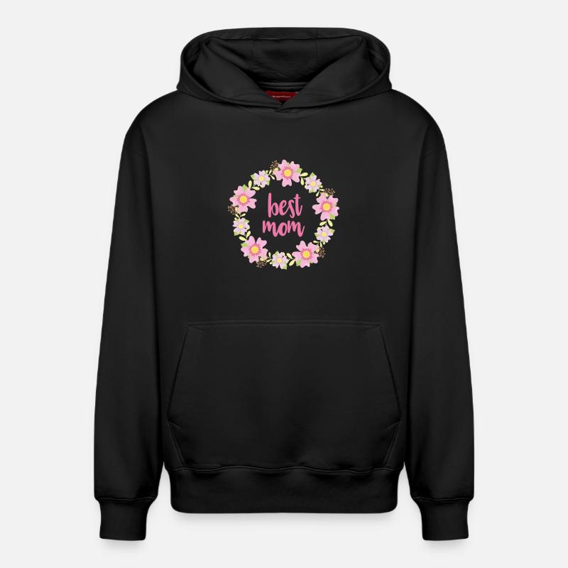 Meilleure maman - Sweat à capuche unisexe décontracté en coton biologique – de SPREAD - noir
