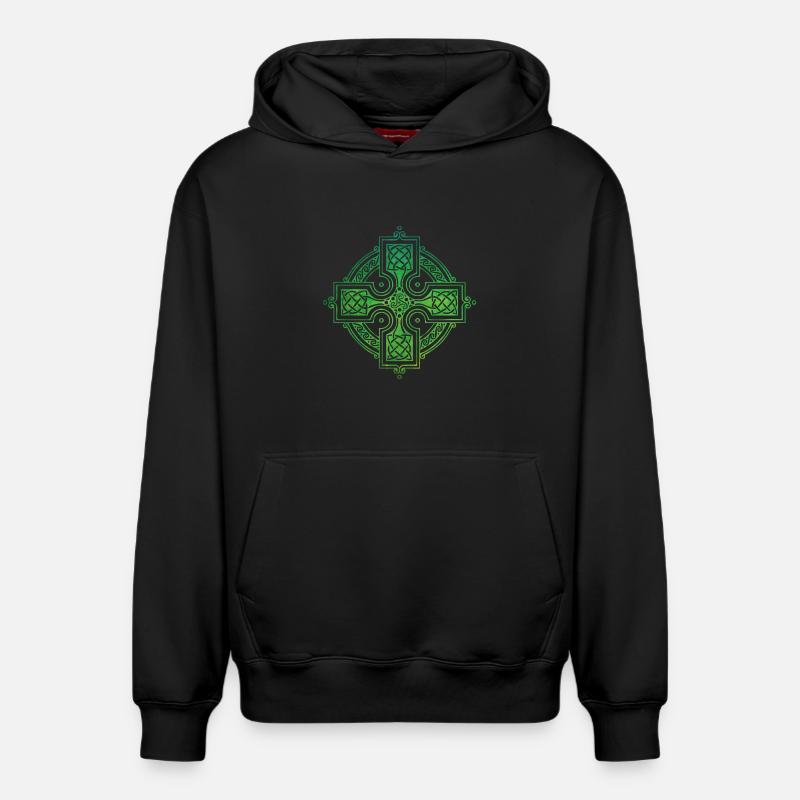 Croix celtique - Sweat à capuche unisexe décontracté en coton biologique – de SPREAD - noir