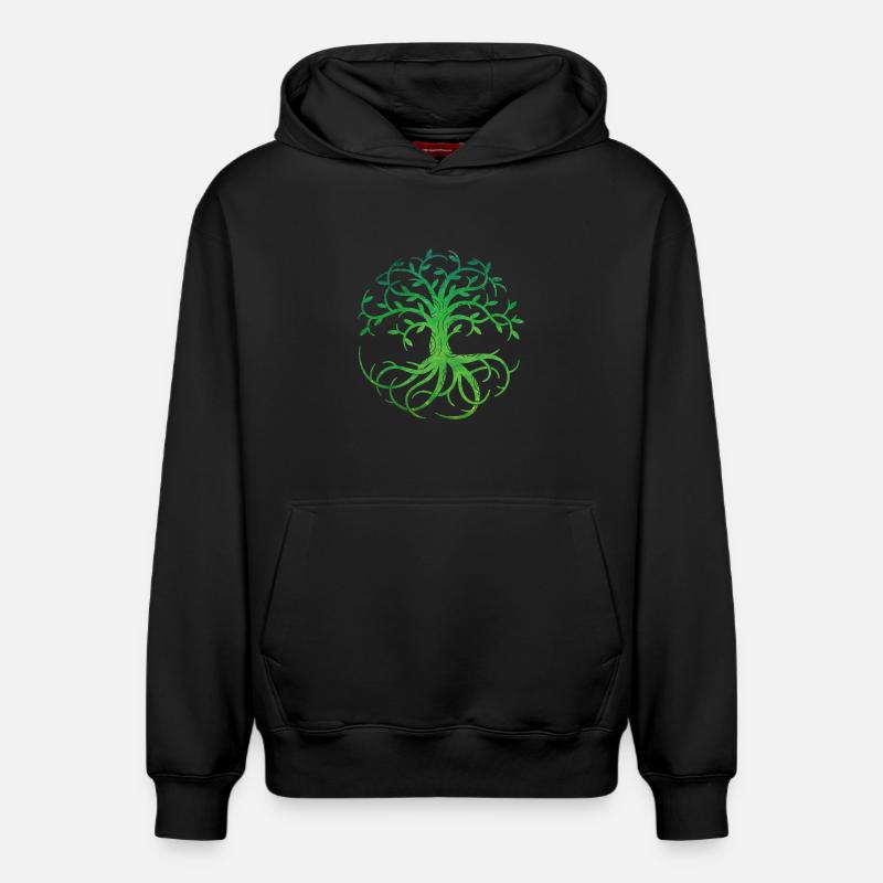 Arbre de vie celtique - Sweat à capuche unisexe décontracté en coton biologique – de SPREAD - noir