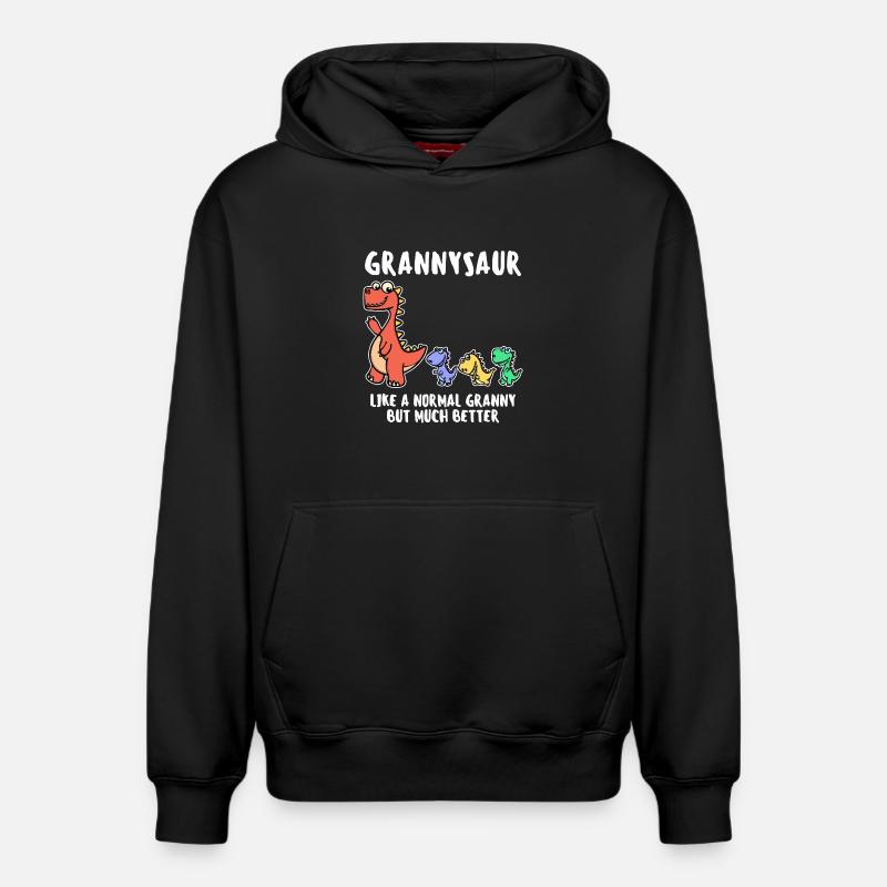 Grand-mère Cool Déclaration Grand-mère Dinosaure - Sweat à capuche unisexe décontracté en coton biologique – de SPREAD - noir