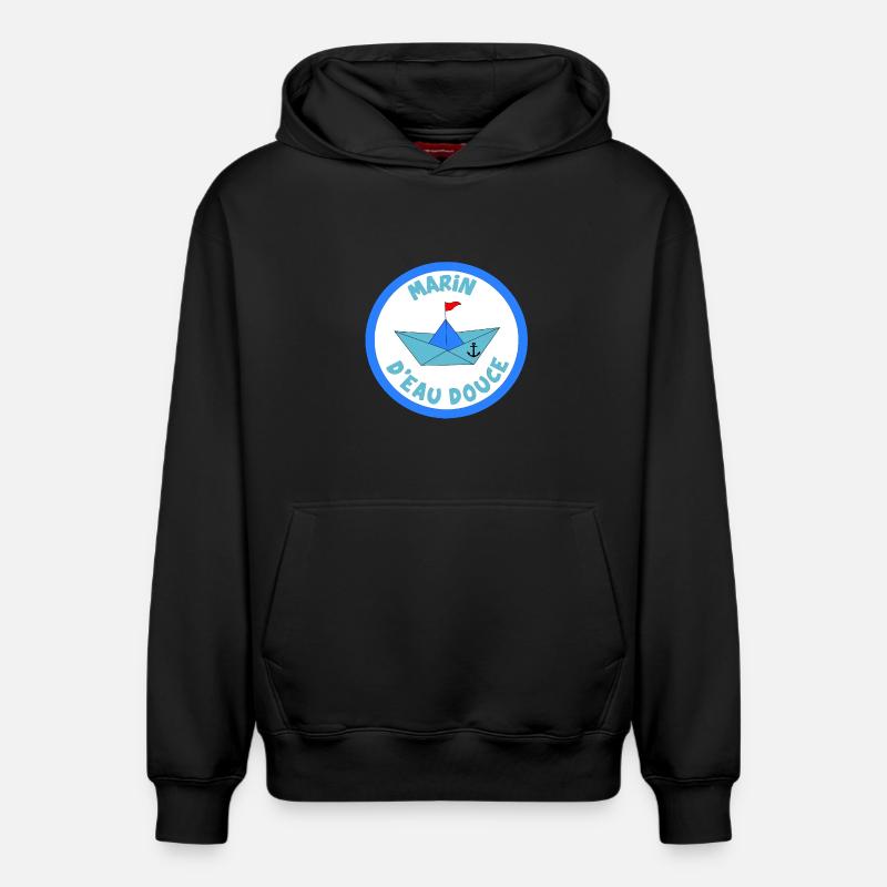 Marin d'eau douce - Sweat à capuche unisexe décontracté en coton biologique – de SPREAD - noir