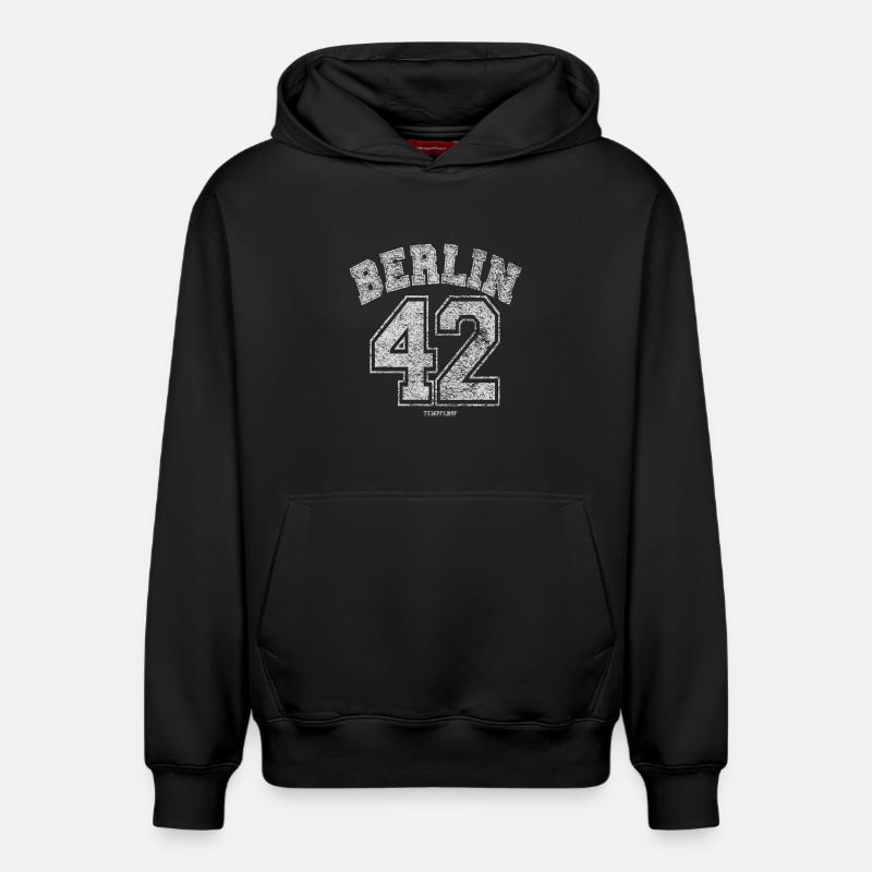 Berlin 42 Tempelhof - Sweat à capuche unisexe décontracté en coton biologique – de SPREAD - noir