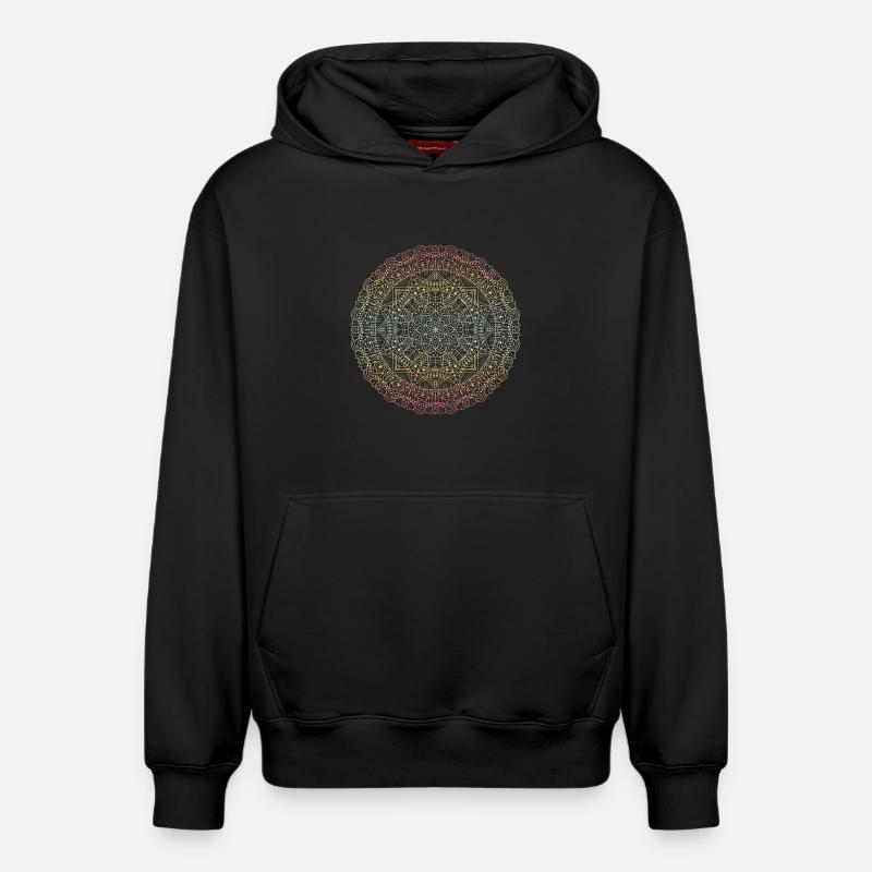 Mandala - Sweat à capuche unisexe décontracté en coton biologique – de SPREAD - noir