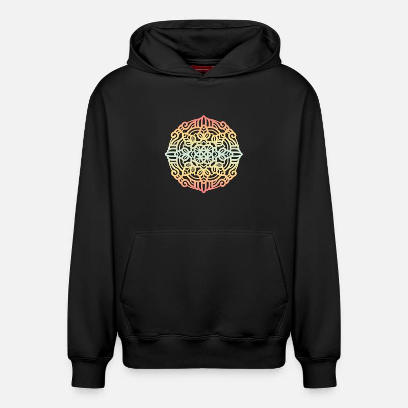 Mandala - Sweat à capuche unisexe décontracté en coton biologique – de SPREAD - noir