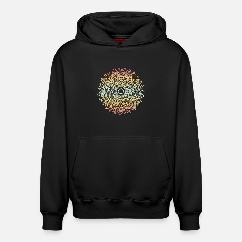 Mandala - Sweat à capuche unisexe décontracté en coton biologique – de SPREAD - noir