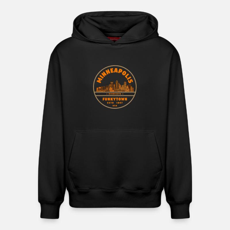 Minneapolis Minnesota - Sweat à capuche unisexe décontracté en coton biologique – de SPREAD - noir