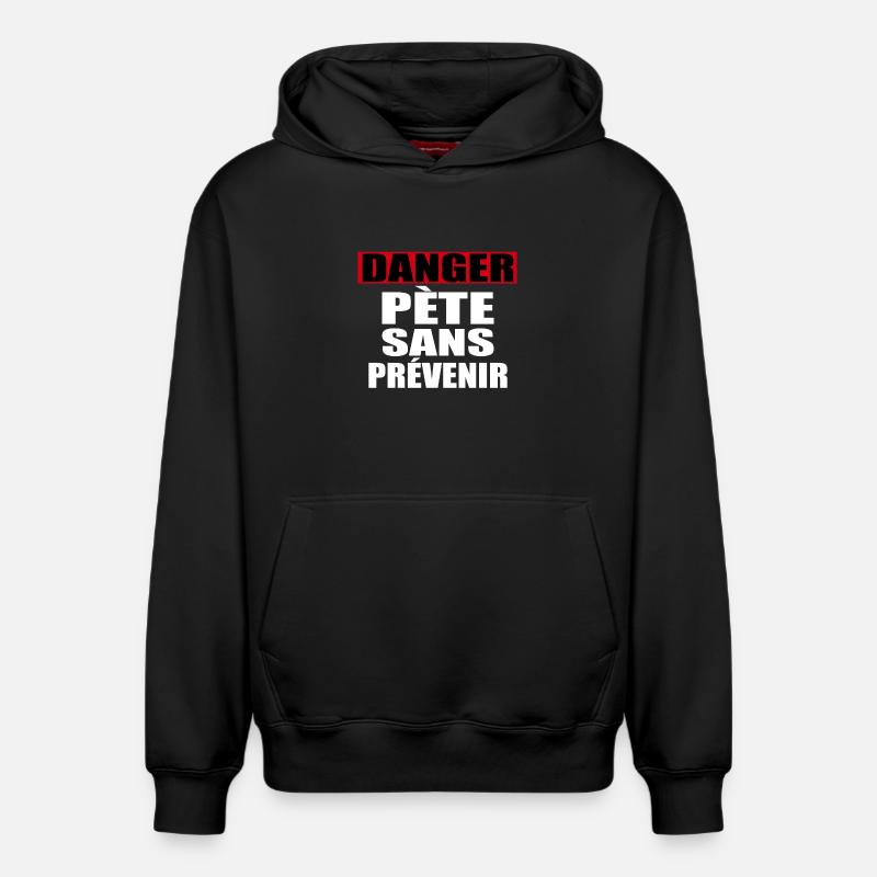 Danger Pete Sans Prévenir - Sweat à capuche unisexe décontracté en coton biologique – de SPREAD - noir