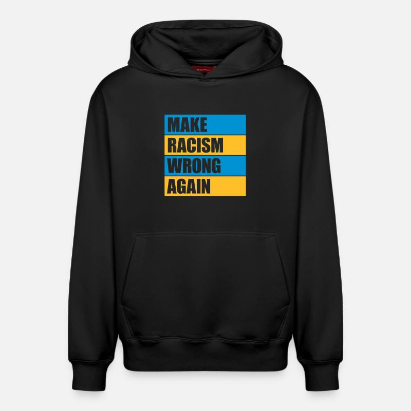 make racism wrong again - Relaxed Unisex Organic Hoodie – von SPREAD - Schwarz