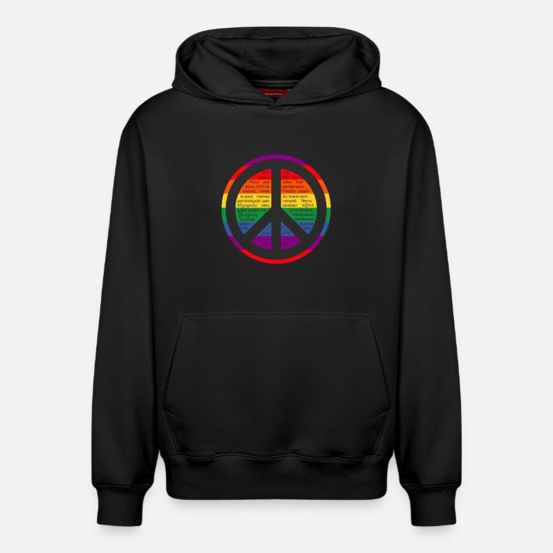 Signe arc-en-ciel de paix. - Sweat à capuche unisexe décontracté en coton biologique – de SPREAD - noir