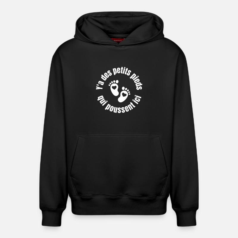 bébé, future maman, enceinte, naissance - Sweat à capuche unisexe décontracté en coton biologique – de SPREAD - noir