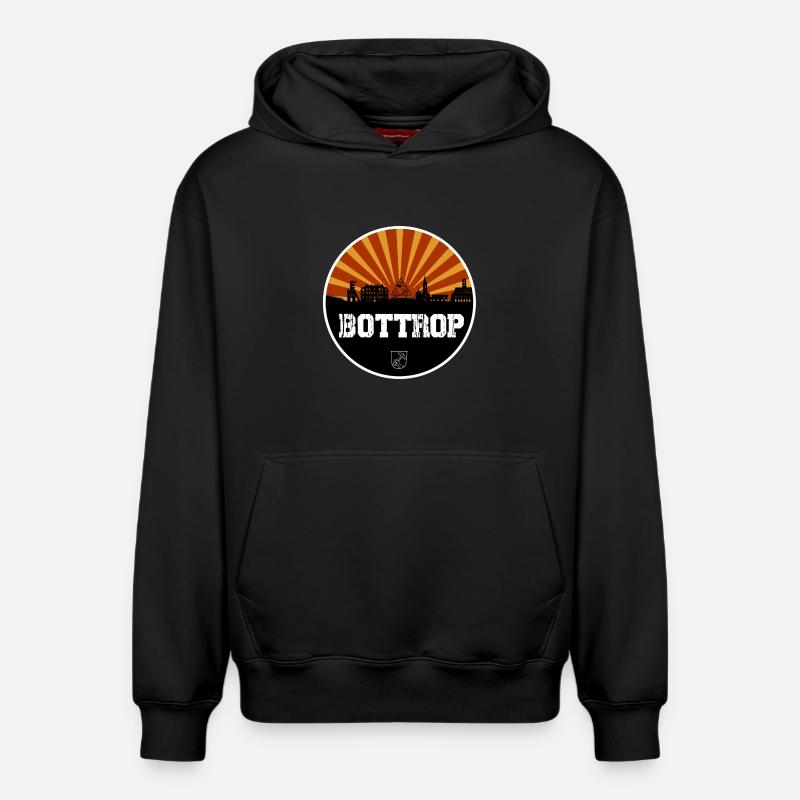 Bottrop Retro Skyline - Sweat à capuche unisexe décontracté en coton biologique – de SPREAD - noir
