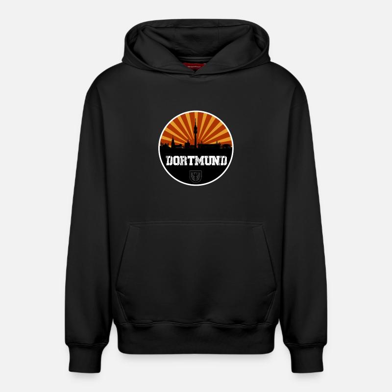 Dortmund Skyline Rétro - Sweat à capuche unisexe décontracté en coton biologique – de SPREAD - noir