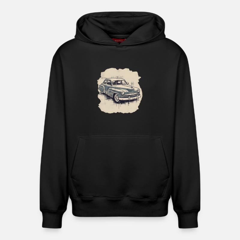 Voiture de collection - Sweat à capuche unisexe décontracté en coton biologique – de SPREAD - noir