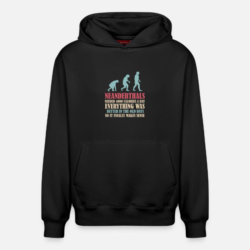 Néandertalien Anthropologue préhistorique - Sweat à capuche unisexe décontracté en coton biologique – de SPREAD - noir