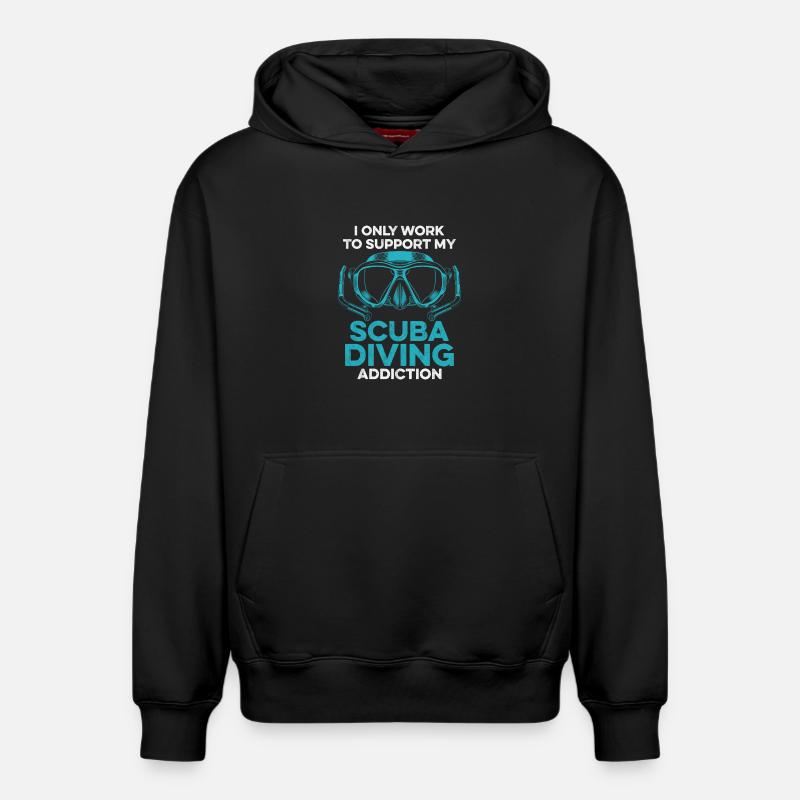 Design de plongée sous-marine - Sweat à capuche unisexe décontracté en coton biologique – de SPREAD - noir