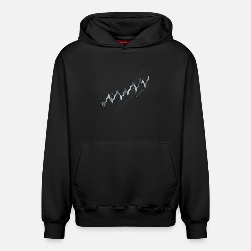 Graphique en chandelier - Sweat à capuche unisexe décontracté en coton biologique – de SPREAD - noir