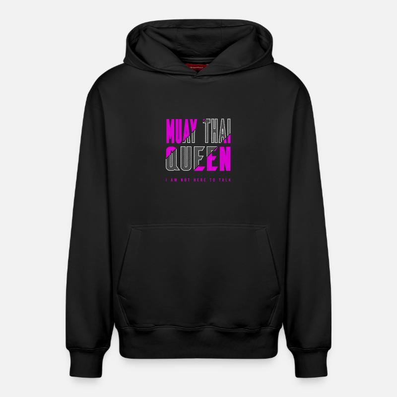 Muay Thai Queen - Sweat à capuche unisexe décontracté en coton biologique – de SPREAD - noir