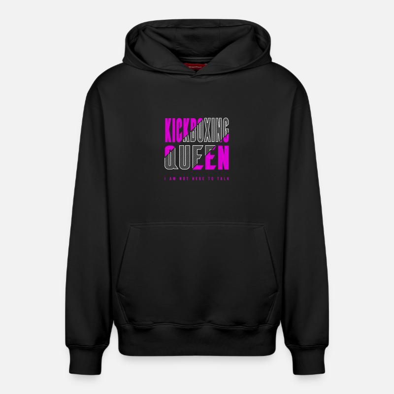 Reine du kickboxing - Sweat à capuche unisexe décontracté en coton biologique – de SPREAD - noir