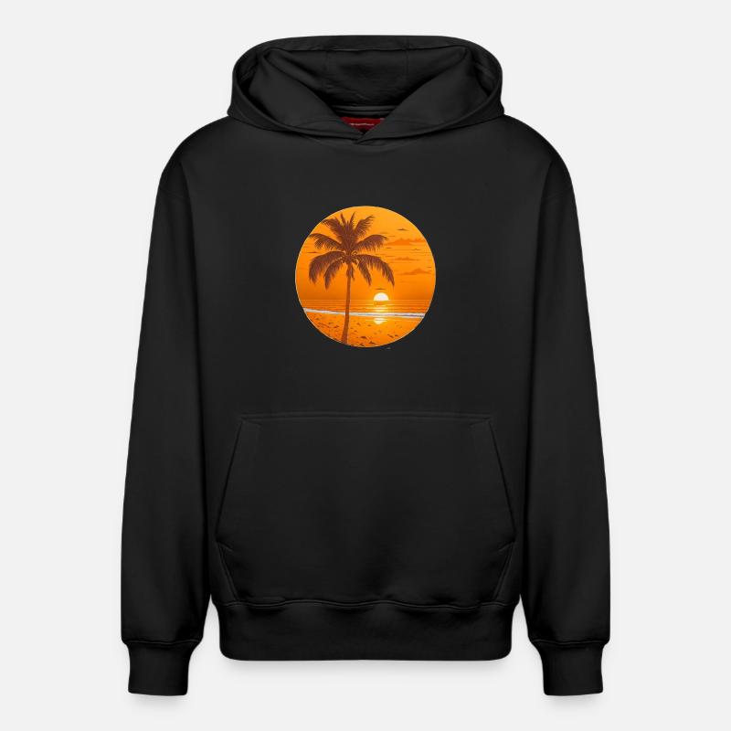 Coucher de soleil - Sweat à capuche unisexe décontracté en coton biologique – de SPREAD - noir
