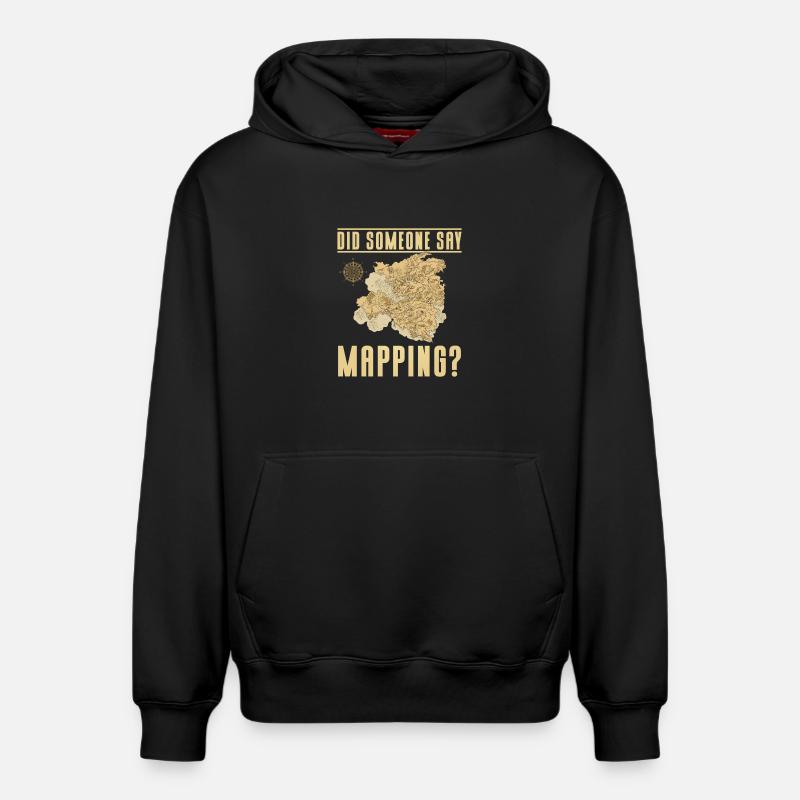 Conception cartographique - Sweat à capuche unisexe décontracté en coton biologique – de SPREAD - noir