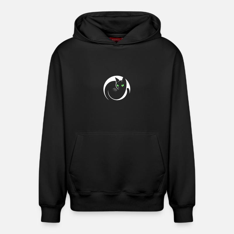 Chat noir élégant - Sweat à capuche unisexe décontracté en coton biologique – de SPREAD - noir