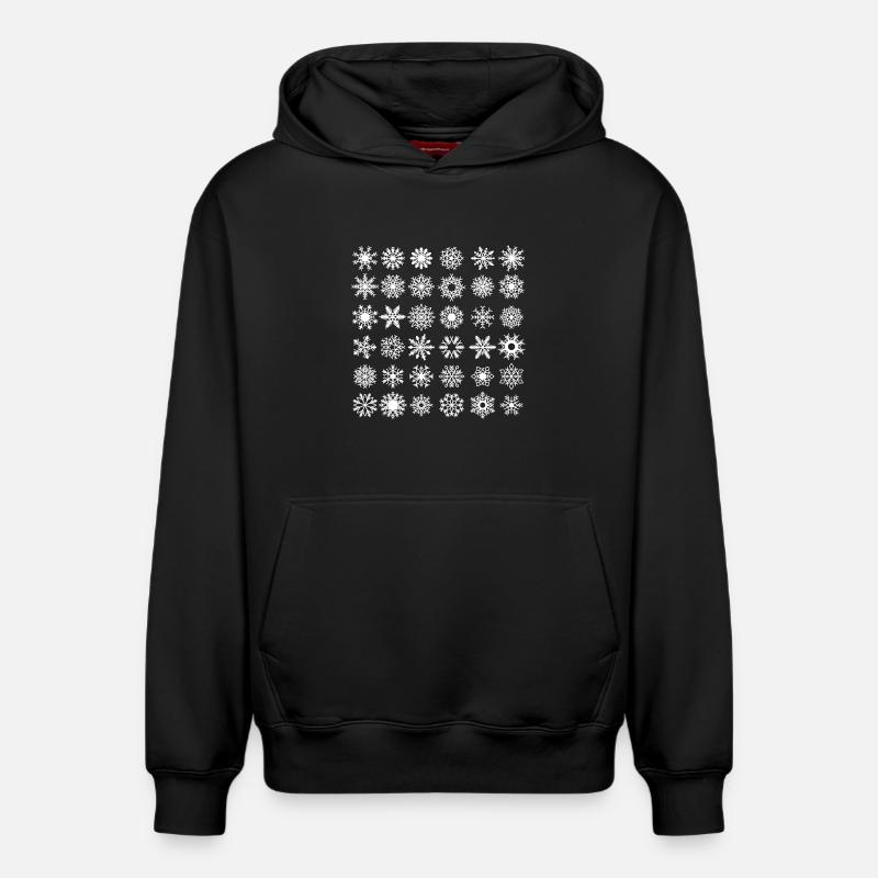 flocon3 - Sweat à capuche unisexe décontracté en coton biologique – de SPREAD - noir