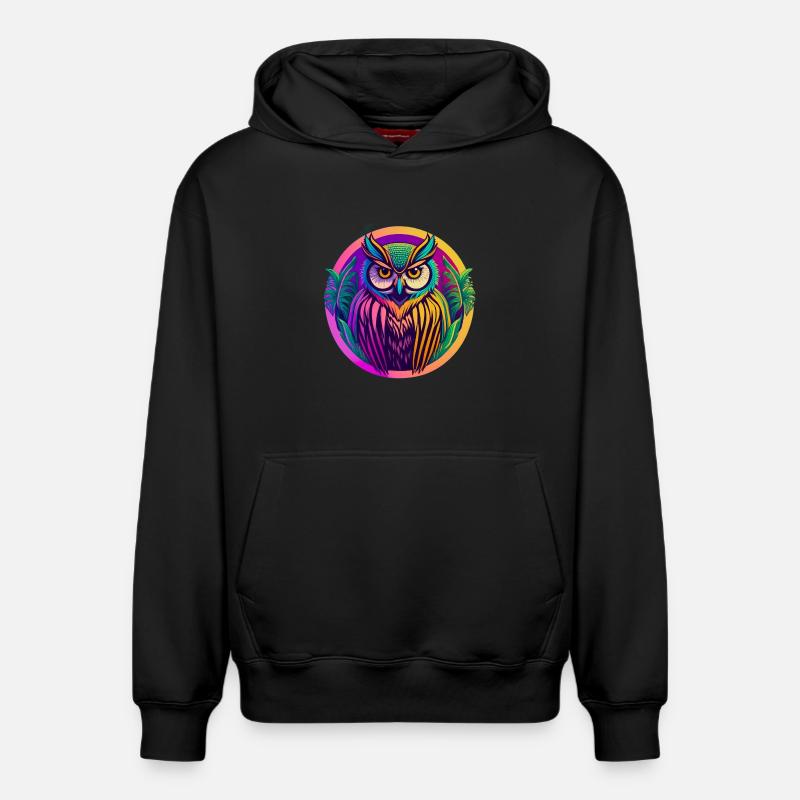 Hibou - Sweat à capuche unisexe décontracté en coton biologique – de SPREAD - noir