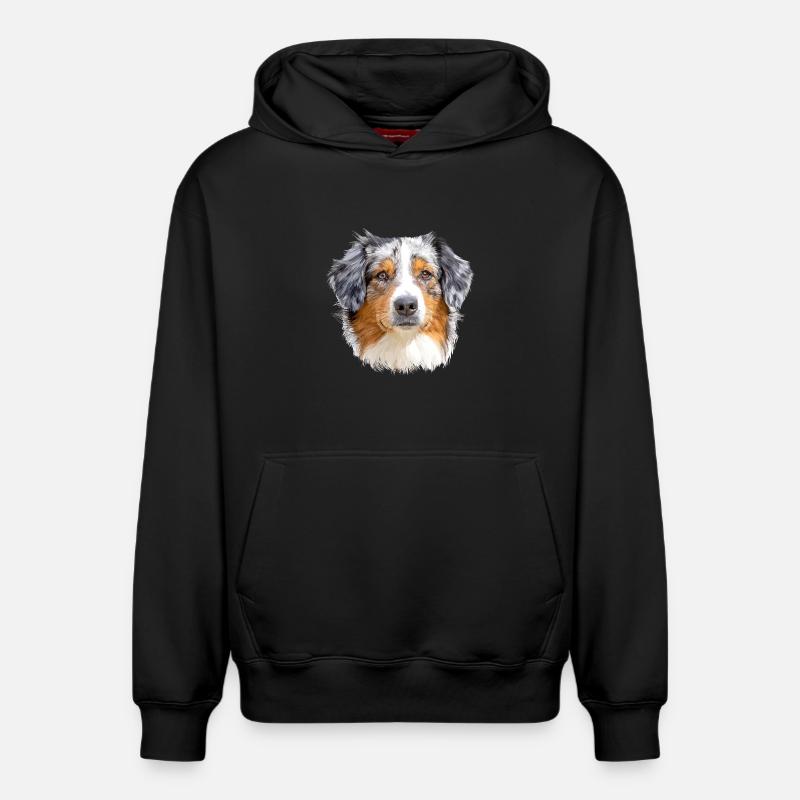 Berger australien - Sweat à capuche unisexe décontracté en coton biologique – de SPREAD - noir