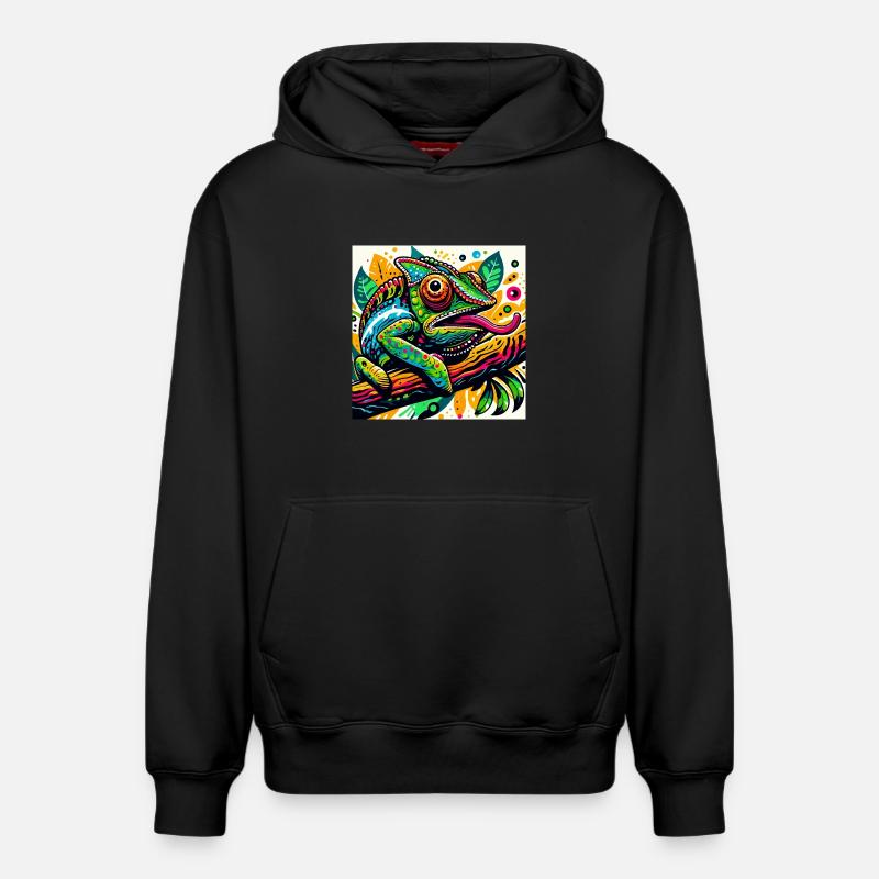 Caméléon - Sweat à capuche unisexe décontracté en coton biologique – de SPREAD - noir